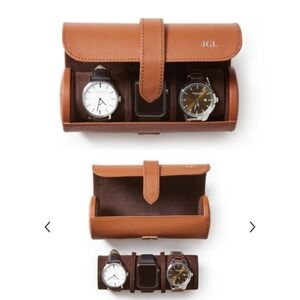 Mark & Graham Travel Watch Roll Camel Brown